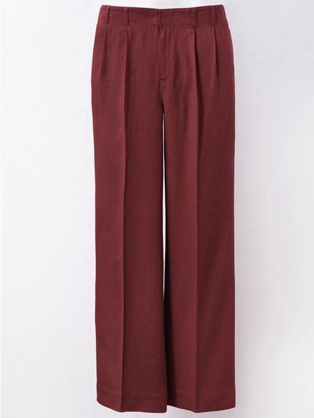 Coldwater Creek Willow Wide Leg Linen Blend Pants in Dark Terracotta | Size 8